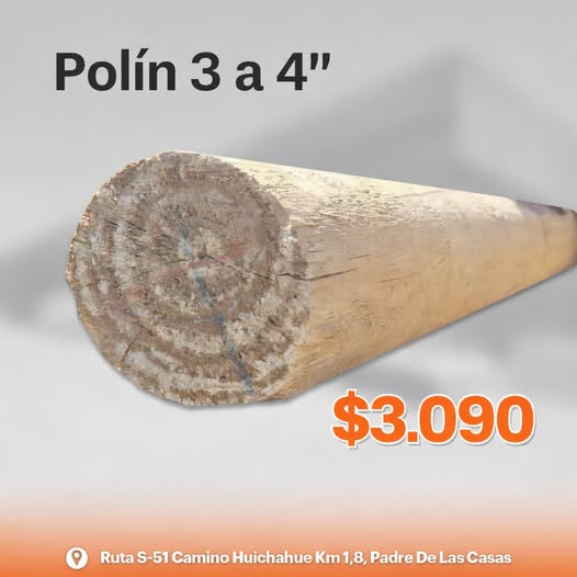 Polín impregnado de 3 a 4"