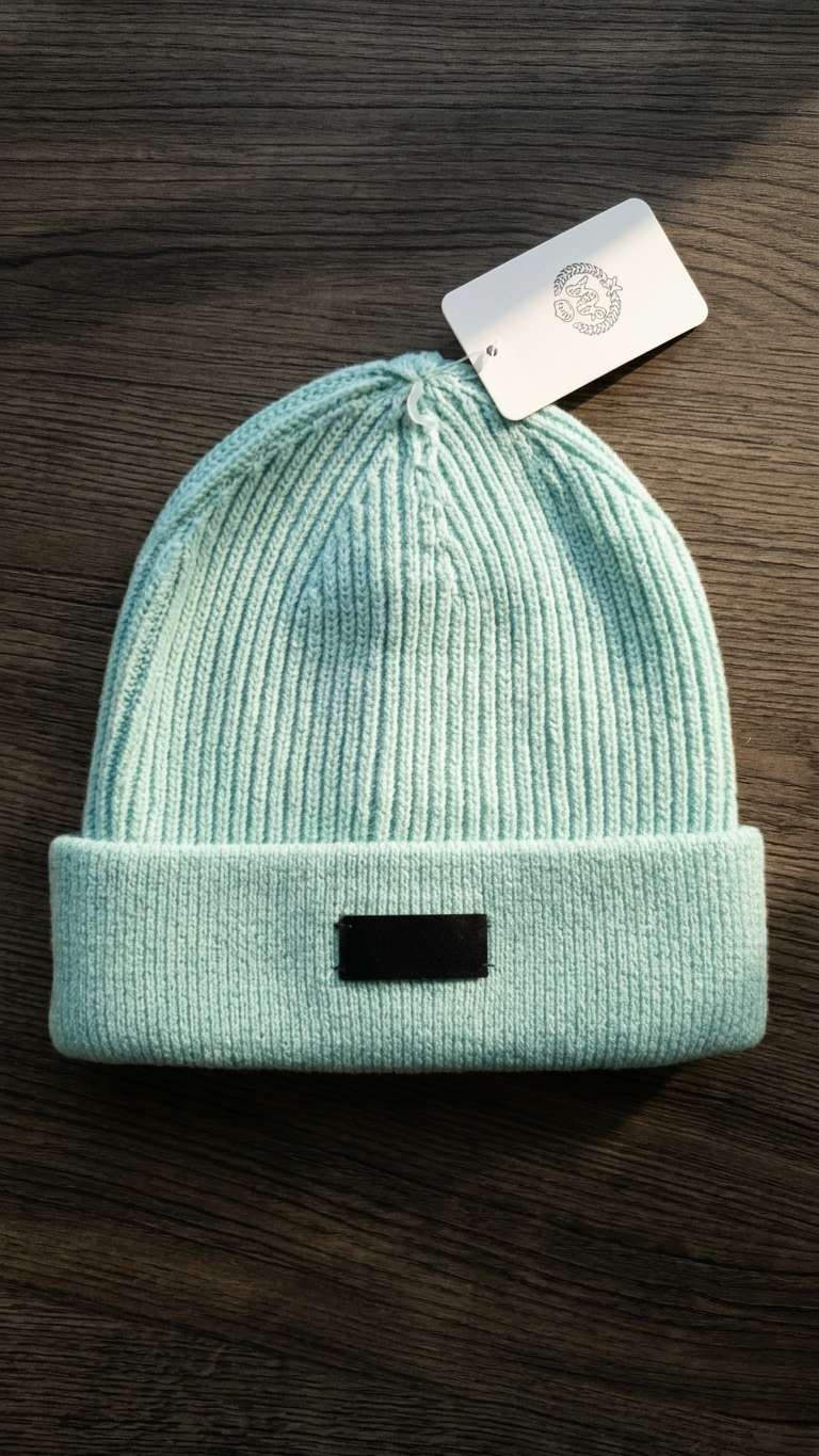Gorro Beanie Turquesa Menta | Double AA Fitted Chile — Invierno Premium